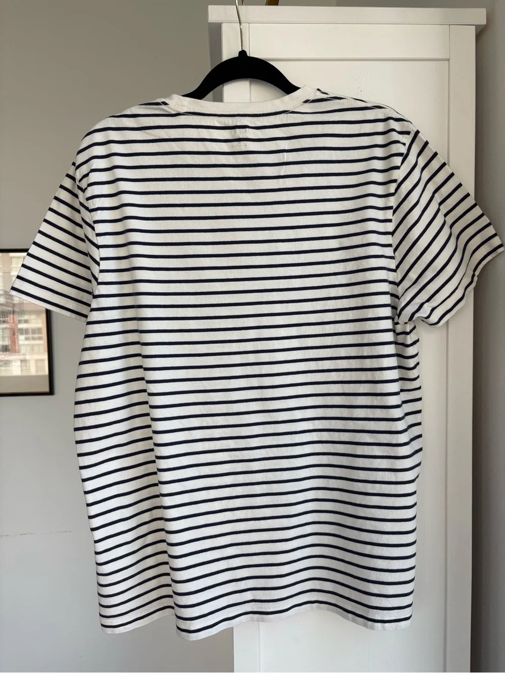J.Crew Oversized Striped T-Shirt XL White Navy 100% Cotton Relaxed Fit